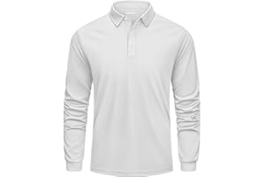 Cavva Poloshirt Herren Langarm Golf Polo Shirt Atmungsaktives Schnelltrocknend Funktionsshirt Langarm Sportshirt Tennis Shirt