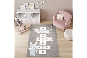 TAPISO Baby Tappeto Gioco Bambini Sala Giochi Cameretta Bambini Ragazzi Camera Morbido Motivo Astratto Gioco a Campana Animale Multicolore Tonalità di Crema Taupe Pelo Corto 160 x 220 cm