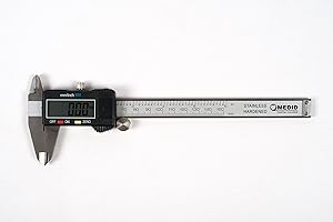 MEDID MD/2019 Calibre Digital, Pie de rey digital electronico con Pantalla LCD y cuerpo Acero Inoxidable, Herramienta de medicion con capacidad de 150 mm, precision 0,01mm