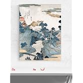 Postermanya Serene Stream, Sakin Nehir Ukiyoe Japon Sanatı Sanatı Sanatsal Poster - Afiş - Dekorasyon