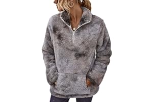 Livacasa Damska bluza zimowa, ciepła, z kapturem, oversize, miękka, dla dziewcząt, pluszowa, z długim rękawem, z dużą kieszenią, 12 kolorów