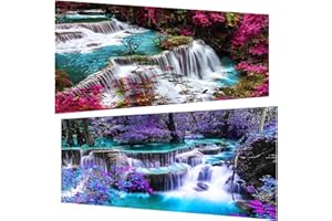 PUJEKNM 2 Stück Diamond Painting(30x60cm)-5D Diamant Painting Erwachsene,DIY Wasserfälle Diamant Painting Bilder Groß Set für Wohnzimmer Schlafzimmer Wand Dekoration Geschenke(2er set)