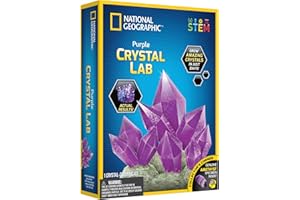 National Geographic Crystal Growing Kit for Kids - Educational Science Kits for Kids Age 8+ with Dazzling Purple Crystals and Authentic Amethyst Specimen | STEM Gifts for 8+ Year Old Boys and Girls