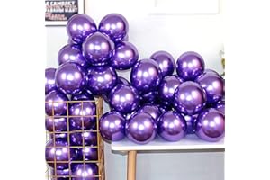 JARTTY 100 Pezzi Palloncini Viola Metallizzati 12 Pollici Cromo lucido Lattice Elio Compleanno Matrimonio Laurea Battesimo Palloncini Decorazioni
