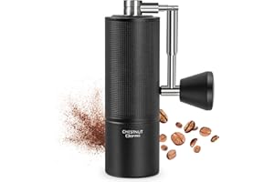 TIMEMORE Chestnut C3 ESP PRO, molinillo de café manual, cuerpo totalmente metálico integrado, fresa cónica S2C de acero inoxidable, mango plegable, para café espresso a prensa francesa, negro