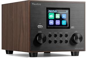 Audizio Vieste - DAB Radio mit Bluetooth, Digitalradio, 60 Watt Lautsprecher, DAB Plus Radio mit USB Anschluss, FM & UKW, Weckerfunktion, 20 Speicherplätze, Auto-Suchlauf, Küchenradio DAB mit Display
