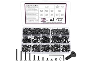 BATENGKEJI Juego de 1051 tornillos M3, juego de tornillos de cabeza avellanada M3, juego de tuercas hexagonales de cabeza plana, tornillos de máquina con tuercas y arandelas, juego de tornillos roscados y