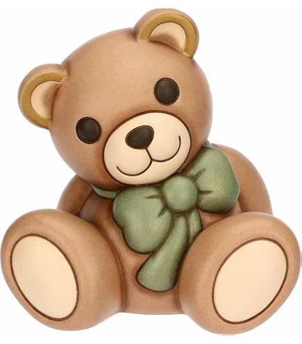 Thun Teddy Primavera Medio Con Fiori – Orsacchiotto In Ceramica Dipinta A Mano, 11 Cm