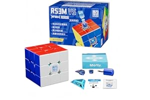 LINGSI_SILING MOYU RS3M V5 Magnetischer 3x3x3 Speed Cube, Stickerless Professional Ball Core UV Maglev Magic Cube Roboter, 3D Puzzle Magic Toy for Kids & Adults (Magnetic Dual Adjustment Version)