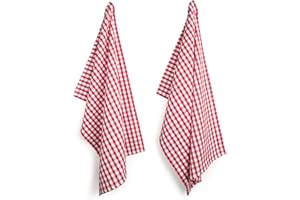 ‎FILU FILU Geschirrhandtücher 4er Pack Rot/Weiß kariert (Farbe und Design wählbar) 45 x 70 cm - hochwertige Küchenhandtücher/Geschirrtücher aus 100% Baumwolle