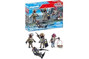 PLAYMOBIL 71146 City Action unità Speciale, Set 4 Personaggi, Include Un sommozzatore, Un coordinatore delle operazioni, Un Ufficiale e Un Cattivo, Giocattolo per Bambini dai 5 Anni in su