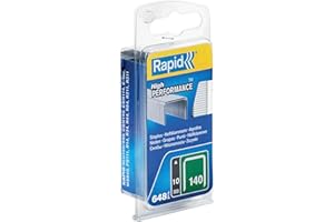 Rapid Confezione da 648 Graffe N.140/10 per Plastica Sottile, Cartone e Tappeti in Acciaio Zincato, Struttura a Filo Piatto, Lunghezza Gamba 10 mm