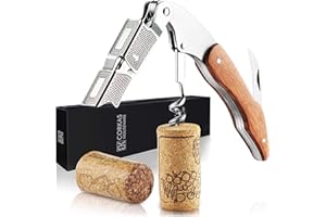 CORKAS Cavatappi Professionali Apribottiglie, Cavatappi da Sommelier, Coltello da sommelier, Cavatappi per Camerieri Apri Bottiglia Accessori del Vino e Regali