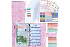 ANYUKE Budget Planner Budget Binder A6 - Budgetplaner Finanzplaner, Bugetplaner Umschlagmethode Haushaltsbuch mit Geldfächer, Geld Organizer Sparbuch mit Folien für Sparen, Geldplaner, Cash Stuffing