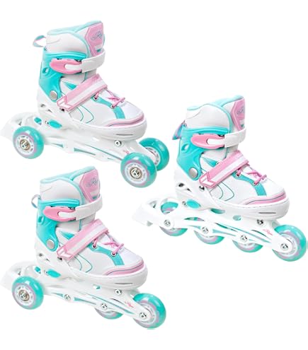 Pattini Regina Regolabili Per Bambine – Raven Princess 3in1 Rosa – Ruote Luminose? No! Ma Gommate E Super Confortevoli Per Imparare A Pattinare