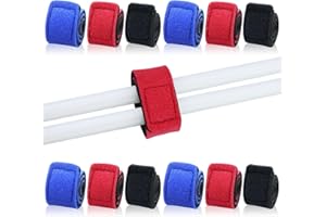 GUDQVOZIHG 12 pièces, Rayures de Canne à pêche, Bandes à gratter,Fourreau Canne a Peche, Manchons de Canne à pêche Flexibles, Parfaits pour regrouper Les Cannes à pêche Ensemble