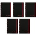 Black n' Red Twin Wire Poly Cover Notebook, 8-1/4 x 5-7/8 inches, Black/Red, 70 Ruled Sheets (C67009) (5)