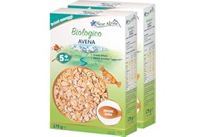 FLEUR ALPINE Confezione da 2 porzioni di farina d'avena biologica per bambini – Porridge serale per bambini | Preparazione facile|Porridge di cereali 5+ mesi senza zuccheri aggiunti|2x7 porzioni