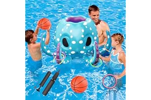 HIQE-FL Panier de Basketball de Piscine,Piscine Gonflable Jouets,Jouet de Natation pour Piscine,Jouet de Jeu de Natation Party Fun,Été Jeu de Jouets pour Adultes, Jouets Flottants