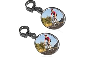 EUIOOVM Bike Mirror, 2pcs HD Wide Angle Bicycle Rear View Mirror, 360°Adjustable Shockproof Bicycle Mirrors for Mountain Road Bike Scooter Motocycle