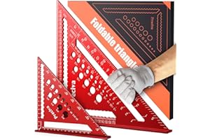 Zimmermannswinkel Set, Multifunktional Anschlagwinkel Metall Aluminium Lineal Winkelführung 18cm+30cm Schreinerwinkel Tischlerwinkel Winkelmesser Winkel 45 und 90 Grad Winkel, Streichmaß