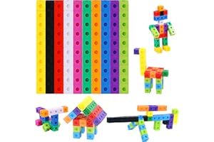 SpriteGru Math Linking Cubes, Set of 100 Math Cubes Manipulative Connecting and Counting Snap Blocks for Early Math and Construction, Educational Toy for Preschool, Kindergarten, Homeschool