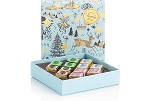 Venchi – Weihnachtskollektion – Hellblaue Geschenkbox mit verschiedenen Cremino-Pralinen, 135 g – Mit IGP-Piemont Haselnuss – Geschenkidee - Glutenfrei