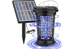 PALONE Solar Fly Killer Electric Mosquito Zapper Bug Zapper Rechargeable Bug Killer ABS Fireproof Material 4500v Hangable Insect Fly Pest Catcher Lamp Suitable for Indoor and Outdoor