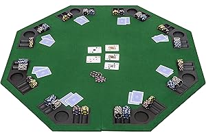 Riverboat Gaming Plateau de Poker Pliable The Octagon en Speed Cloth avec Sac de Transport - Table de Poker Professionnelle Portable - 120cm - Vert