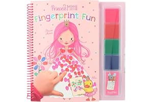 Depesche 12105 Księżniczka Mimi - Fingerprint Fun, kolorowanka z 4 tuszami, do kolorowania palcami