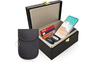 JSDOIN Keyless Entry Car Key Faraday Box for Car Keys with 1 Pack Faraday Pouch for Car Keys Car Key Signal Blocker Box Rfid Anti-Theft Signal Blocking Cages, Keyless Entry Car Key Safe Protector