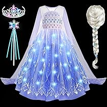 Frozen Bambina Anni Vestito Da Principessa LED Per Bambina