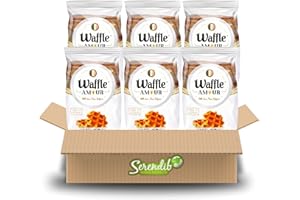SERENDIB Waffle Amour SUGAR WAFFLES | 5 Waffles with sugar pieces in one pack | Belgium Breakfast Treat | Crispy, Sweet, and Enjoyable | (6 Packets)
