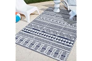 Famibay Outdoor Teppich Wetterfest Teppich Terrasse Kunststoff Außen Teppich Balkon Camping Picknickdecke Faltbar Garten Teppich Plastik Outdoor Bodematte Wendbare Teppich