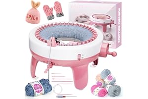 DOUBLECARE Macchine per maglieria, 40 aghi per lavorare a maglia, Smart Knitting Board rotante a doppia tessitura Machine Kit per bambini e adulti
