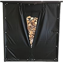 QUICK STAR Étagère à Bois De Cheminée En Métal Anthracite 130 X 70 X 185 Cm Abri Pour Bois De Cheminée 1,6 M³/bien 2 SRM