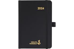 INDEME Taschenkalender 2024, Terminplaner 2024 Januar 2024 - Dezember 2024 A6 Wochenplaner, Hardcover, 2 Lesezeichen, Stiftring, 16 x 10 x 1.5 cm, Tagebuch für Zeitmanagement.