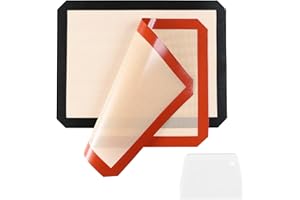 Miorkly Tappetino Silicone Forno(40x30cm)Set 3 Pezzi- Tappeto Silicone Per Forno Qualità Professionale Senza BPA- Può Essere Usato Per Macarons/Pasticceria/Impasto Tappetini Antiscivolo Durevoli Forno