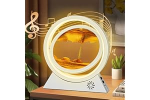 BuzzoXerex Pittura di Sabbia Che Scorre, Sabbia in Movimento 3D con Bluetooth con Luce a LED Sabbia Dinamica per Decorazioni la Casa l'ufficio (Bianco-Arancio)