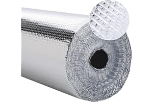 The Fellie 8.4m x 0.6m Aluminium Bubble Foil Insulation Roll, Radiator Reflector Foil, Thermal Wrap Insulation Roll for Windows Floor Van Camper Wall Roof, 3mm Thickness