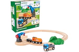 RAVENSBURGER VERLAG GMBH BRIO World - 36028 Starterset Güterzug mit Kran A | Zugset für Kinder ab 3 Jahren
