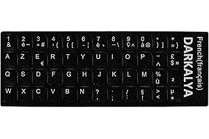 DARKALYA Autocollants Clavier Azerty Français – Stickers Universels pour Pc, Ordinateur Portable & Macbook – Réparez Vos Touches Facilement