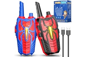 Spider Walkie Talkies Rechargeable, Toyokid Toys for 3-10 Years Old Boys Girls Toys Age 3 4 5 6 7 8 Kids Boys Age 3 4 5 6 Gift for 3-10 Year Olds Girls Walkie Talkie Birthday Gifts Present