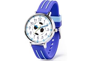 Kiddus Reloj de Aprendizaje para Niño, Reloj Educativo Infantil a Partir de 5 Años, 3ATM, Niños Analógico para Aprender la Hora, Mecanismo Japonés