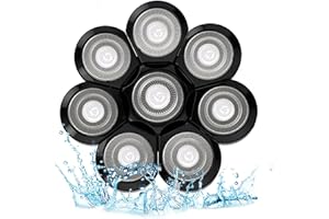 Head Shaver Replacement Heads, Sjpzwcrl Bald Shaver Replacement Head for Men, 8 Blades Replacement Shaver Head for Electric Razor, Black