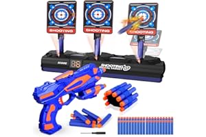 TOYTOPIE Electronic Digital Target Toys for Boy, Castle Nerf Target with 40 Foam Bullet, Indoor Outdoor Auto Reset Shooting Games with Sound Nerf Gun Wrist Band, Christmas Birthday Gift for Kids 6 7 8 910 Year
