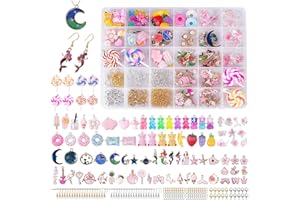 WUSUPU 100 Pezzi Charms Set di Pendenti,Charms in Lega,Ciondoli Assortiti Resina orso Bubble Tea Caramelle,Accessori Fai da Te per Orecchini Collane Bracciali Portachiavi e Creazione di Gioielli