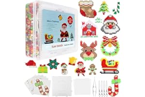 Homgaty 5000 koralików do prasowania, na Boże Narodzenie, koraliki 5 mm, z płytką, 16 wzorów, papier do prasowania, zawieszki i akcesoria do majsterkowania, rzemiosła, prezent dla dzieci, dekoracja bożonarodzeniowa