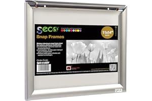 SECO Ładowana od przodu łatwo otwierana ramka na plakat/ramka na zdjęcia 28 x 35 cm, srebrna metalowa ramka (SN1114)