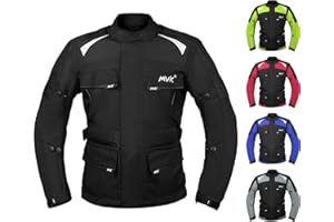 HMM Motorcycle Jacket for Men Textile Motorbike CE Armoured Cordura Waterproof Jackets All-Weather (Large, Black)